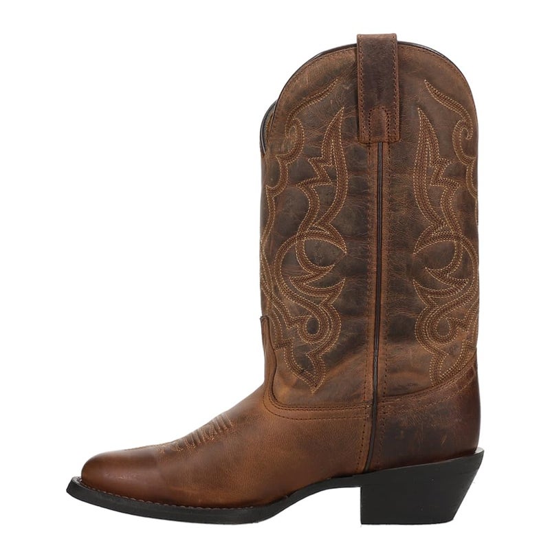 Laredo Womens Maddie Embroidered Round Toe Pull On Casual Boots Mid Calf Low Heel 1-2" - Brown - Size 10 W - Image 3